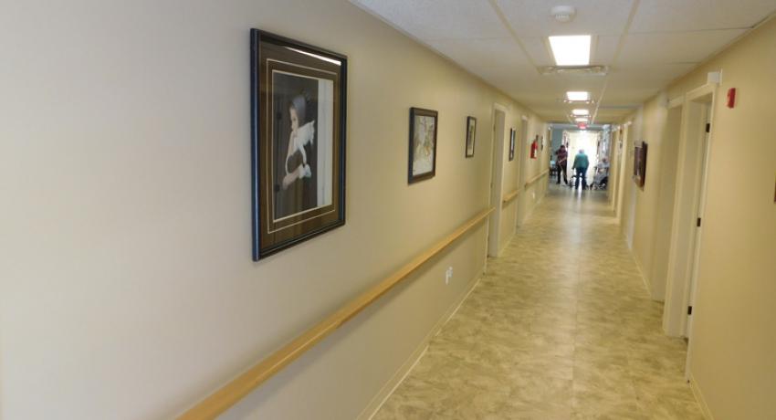 long hallways at the villa