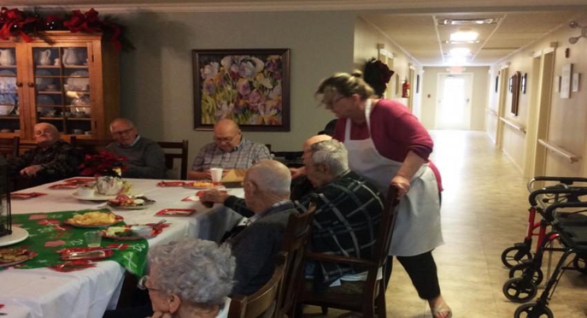 meal preparation at Nine Mile Villa